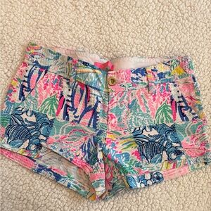 Lilly Pulitzer Pink and Blue Patterned Women's Shorts